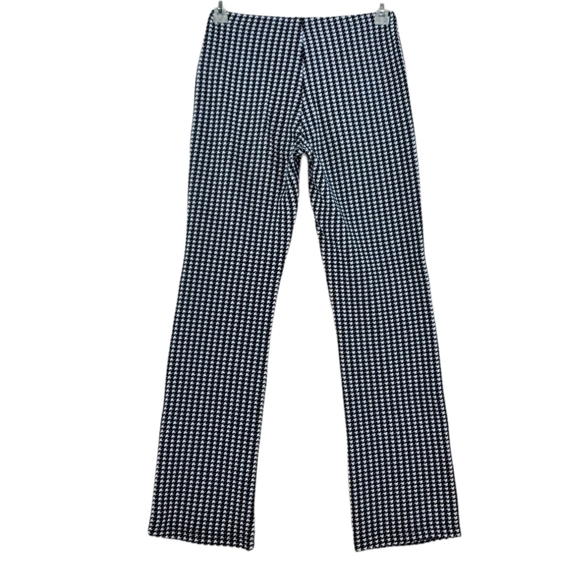 Vtg Y2K Jump Apparel Pant S 25-27x31 Houndstooth Black White Flare Pull-On USA - Picture 5 of 9